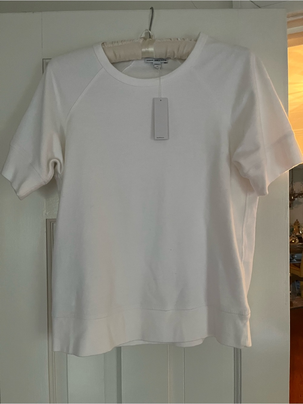 James Perse White Short-Sleeve Crewneck Sweatshirt